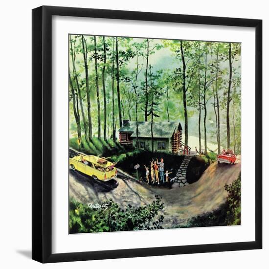 "Visitors to Cabin in the Woods", August 23, 1958-Thornton Utz-Framed Premium Giclee Print