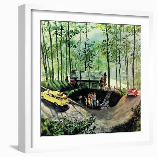 "Visitors to Cabin in the Woods", August 23, 1958-Thornton Utz-Framed Premium Giclee Print