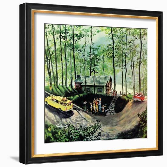 "Visitors to Cabin in the Woods", August 23, 1958-Thornton Utz-Framed Premium Giclee Print