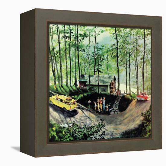 "Visitors to Cabin in the Woods", August 23, 1958-Thornton Utz-Framed Premier Image Canvas