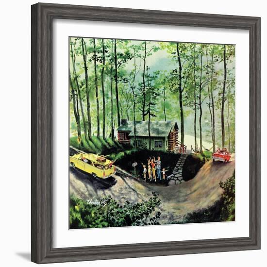 "Visitors to Cabin in the Woods", August 23, 1958-Thornton Utz-Framed Giclee Print