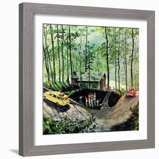 "Visitors to Cabin in the Woods", August 23, 1958-Thornton Utz-Framed Giclee Print