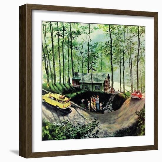 "Visitors to Cabin in the Woods", August 23, 1958-Thornton Utz-Framed Giclee Print