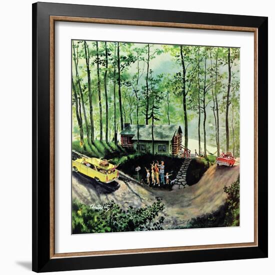 "Visitors to Cabin in the Woods", August 23, 1958-Thornton Utz-Framed Giclee Print