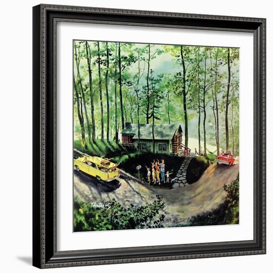 "Visitors to Cabin in the Woods", August 23, 1958-Thornton Utz-Framed Giclee Print