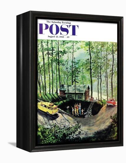 "Visitors to Cabin in the Woods" Saturday Evening Post Cover, August 23, 1958-Thornton Utz-Framed Premier Image Canvas