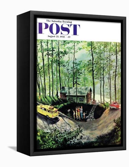 "Visitors to Cabin in the Woods" Saturday Evening Post Cover, August 23, 1958-Thornton Utz-Framed Premier Image Canvas