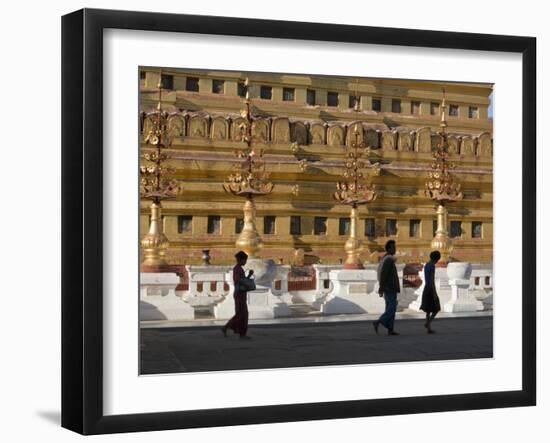 Visitors to the Buddhist Temples of Bagan, Myanmar (Burma)-Julio Etchart-Framed Photographic Print