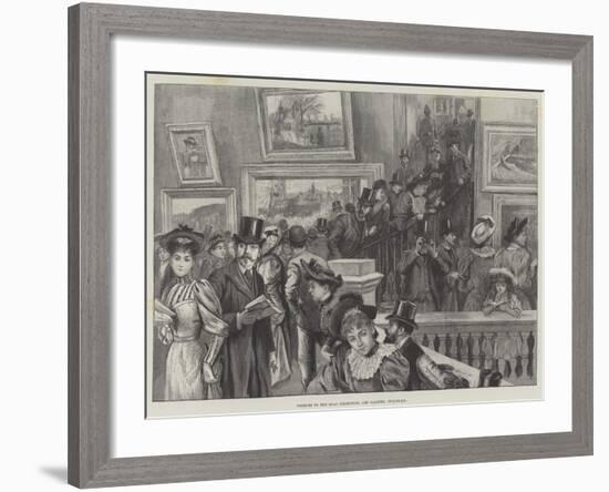 Visitors to the Loan Collection, Art Gallery, Guildhall-null-Framed Giclee Print