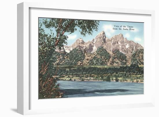 Vista of the Tetons from Snake River-null-Framed Art Print