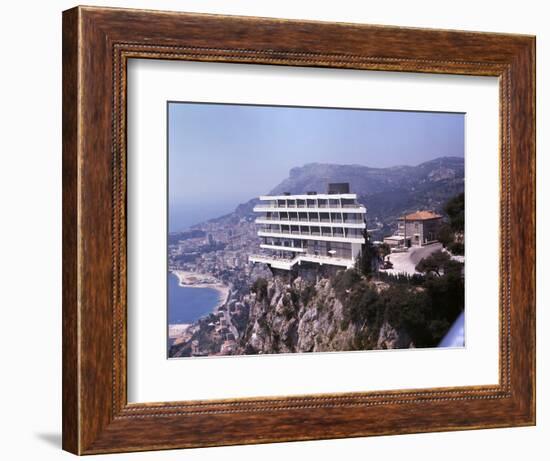 Vistaero Hotel Perched on the Edge of a Cliff Above Monte Carlo, Monaco-Ralph Crane-Framed Photographic Print