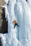 Ice Climbing the Waterfall.-Vitalii Nesterchuk-Photographic Print