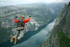 BASE Jump off a Cliff.-Vitalii Nesterchuk-Framed Photographic Print