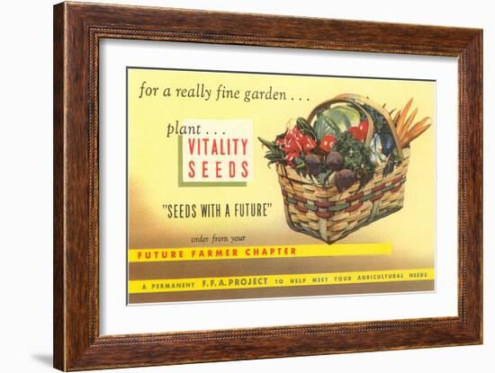 Vitality Seeds Advertisement, Vegetable Basket-null-Framed Art Print