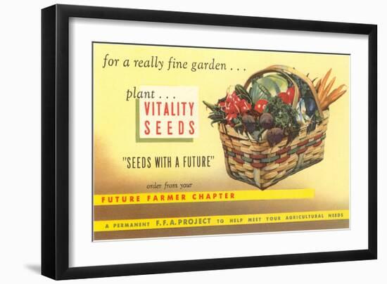 Vitality Seeds Advertisement, Vegetable Basket-null-Framed Art Print