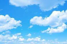 Blue Sky Background with a Tiny Clouds-Vitaliy Pakhnyushchyy-Framed Premier Image Canvas