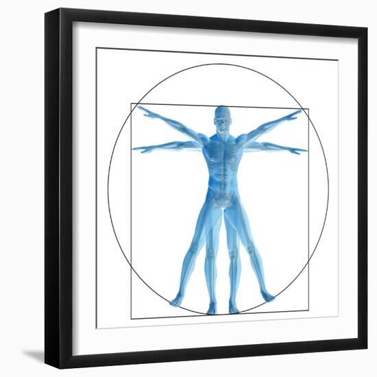 Vitruvian Human or Man, Anatomy Body for Biology-bestdesign36-Framed Premium Giclee Print