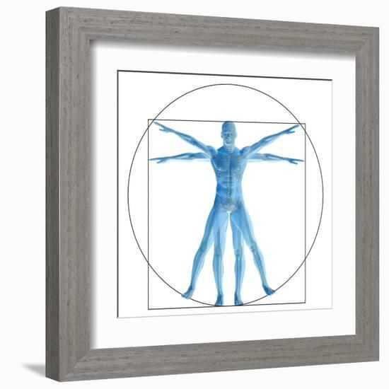 Vitruvian Human or Man, Anatomy Body for Biology-bestdesign36-Framed Art Print