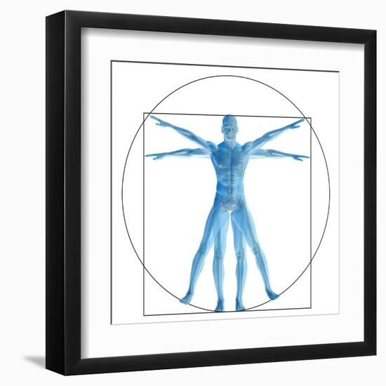 Vitruvian Human or Man, Anatomy Body for Biology-bestdesign36-Framed Art Print