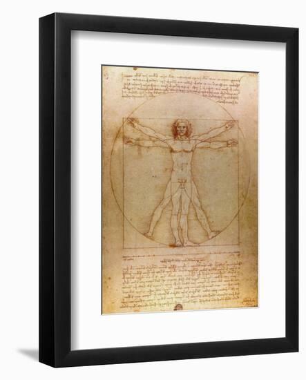 Vitruvian Man, c.1492-Leonardo da Vinci-Framed Art Print