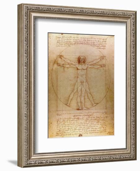 Vitruvian Man, c.1492-Leonardo da Vinci-Framed Art Print