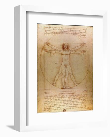 Vitruvian Man, c.1492-Leonardo da Vinci-Framed Art Print