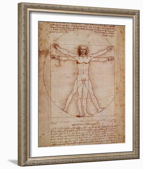 Vitruvian Man, c.1492-Leonardo da Vinci-Framed Art Print