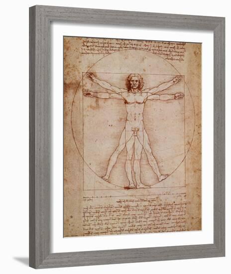 Vitruvian Man, c.1492-Leonardo da Vinci-Framed Art Print