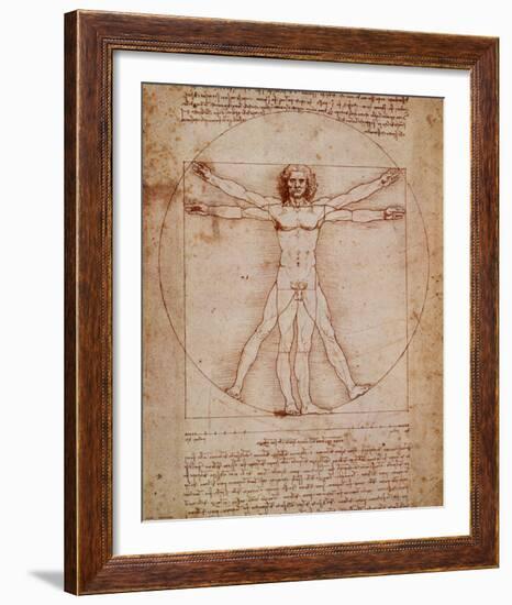 Vitruvian Man, c.1492-Leonardo da Vinci-Framed Art Print