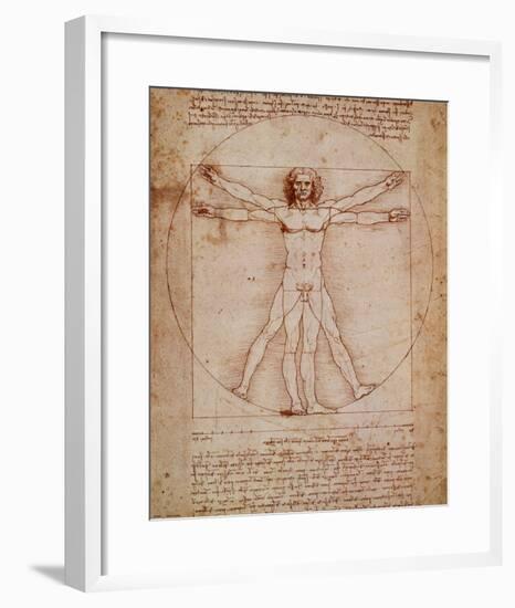 Vitruvian Man, c.1492-Leonardo da Vinci-Framed Art Print