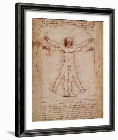 Vitruvian Man, c.1492-Leonardo da Vinci-Framed Art Print