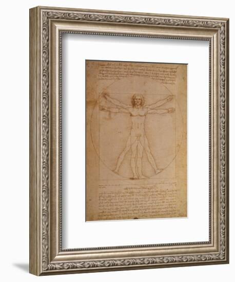 Vitruvian Man, c.1492-Leonardo da Vinci-Framed Art Print