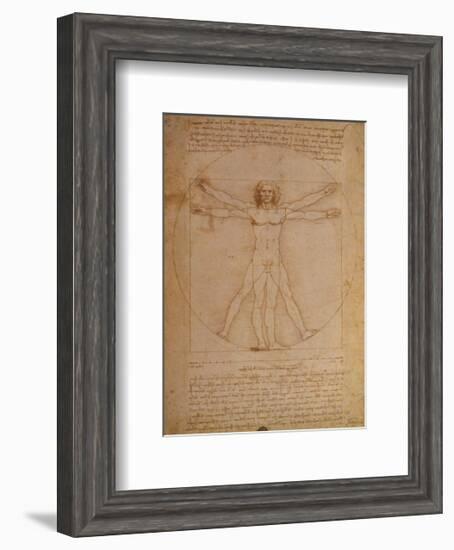 Vitruvian Man, c.1492-Leonardo da Vinci-Framed Art Print