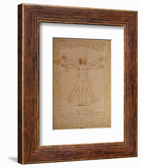 Vitruvian Man, c.1492-Leonardo da Vinci-Framed Art Print