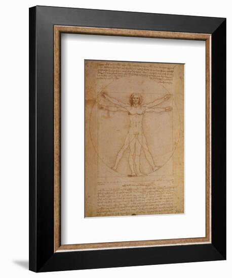 Vitruvian Man, c.1492-Leonardo da Vinci-Framed Art Print