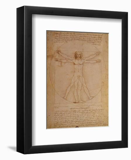 Vitruvian Man, c.1492-Leonardo da Vinci-Framed Art Print