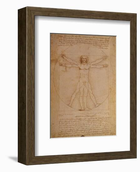 Vitruvian Man, c.1492-Leonardo da Vinci-Framed Art Print