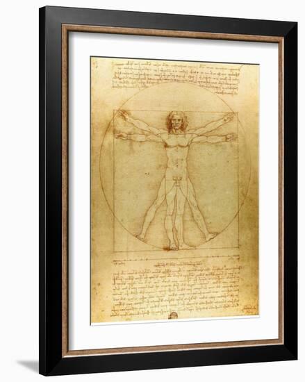 Vitruvian Man, c.1492-Leonardo da Vinci-Framed Art Print