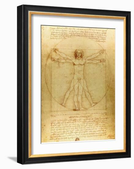 Vitruvian Man, c.1492-Leonardo da Vinci-Framed Art Print