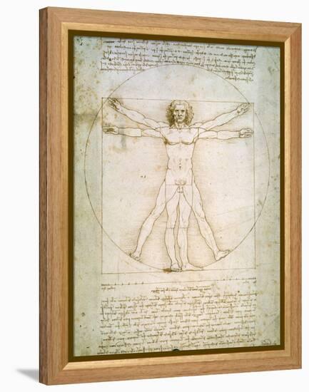 Vitruvian Man, c.1492-Leonardo da Vinci-Framed Premier Image Canvas