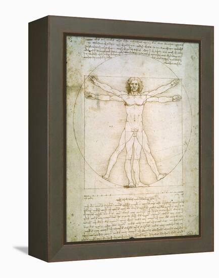 Vitruvian Man, c.1492-Leonardo da Vinci-Framed Premier Image Canvas