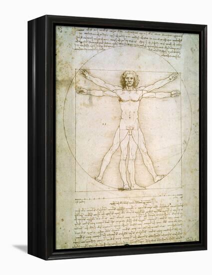 Vitruvian Man, c.1492-Leonardo da Vinci-Framed Premier Image Canvas