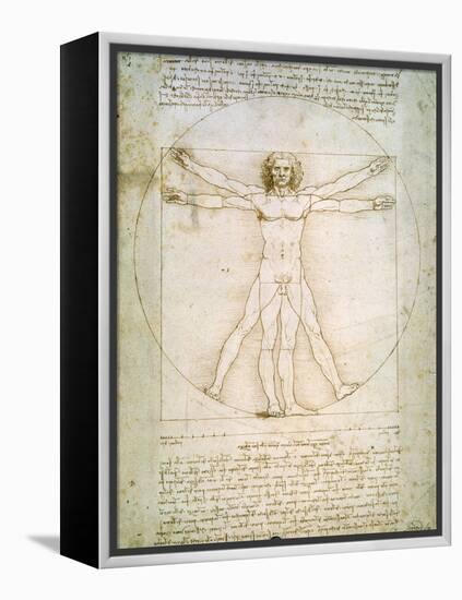 Vitruvian Man, c.1492-Leonardo da Vinci-Framed Premier Image Canvas