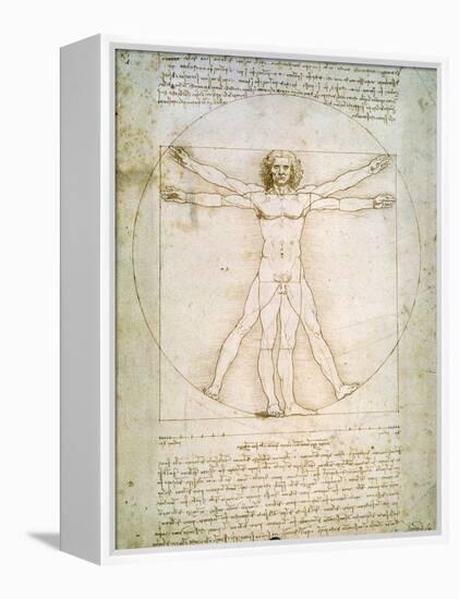 Vitruvian Man, c.1492-Leonardo da Vinci-Framed Premier Image Canvas