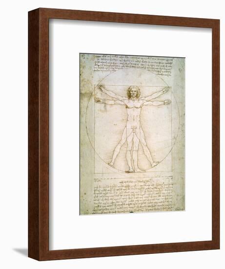 Vitruvian Man, c.1492-Leonardo da Vinci-Framed Premium Giclee Print