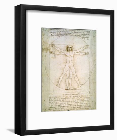 Vitruvian Man, c.1492-Leonardo da Vinci-Framed Premium Giclee Print