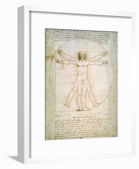 Vitruvian Man, c.1492-Leonardo da Vinci-Framed Giclee Print