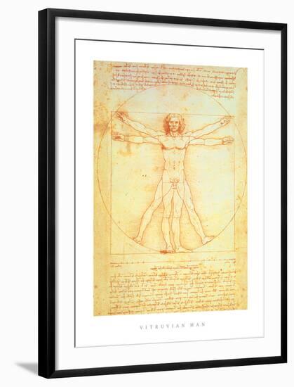 Vitruvian Man-Leonardo da Vinci-Framed Art Print