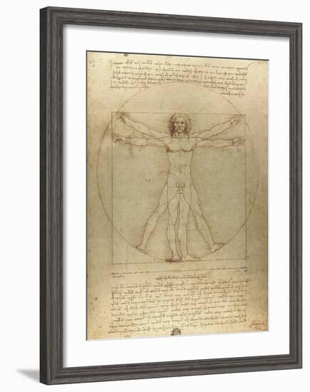 Vitruvian Man-Leonardo Da Vinci-Framed Art Print