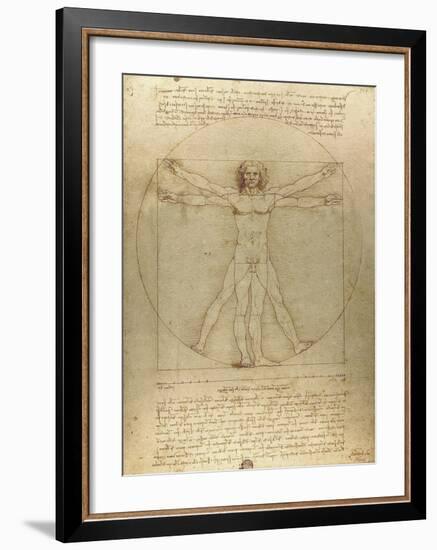 Vitruvian Man-Leonardo Da Vinci-Framed Art Print